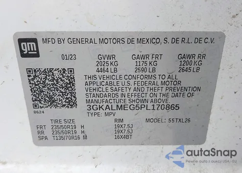2023 GMC Terrain Fwd Sle z USA, uszkodzony, nr VIN 3GKALMEG5PL170865